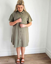 Girlfriend Shirt Dress // Olivine