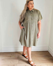 Girlfriend Shirt Dress // Olivine