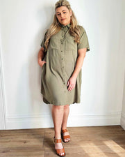 Girlfriend Shirt Dress // Olivine