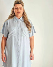 Girlfriend Shirt Dress // Sky Blue