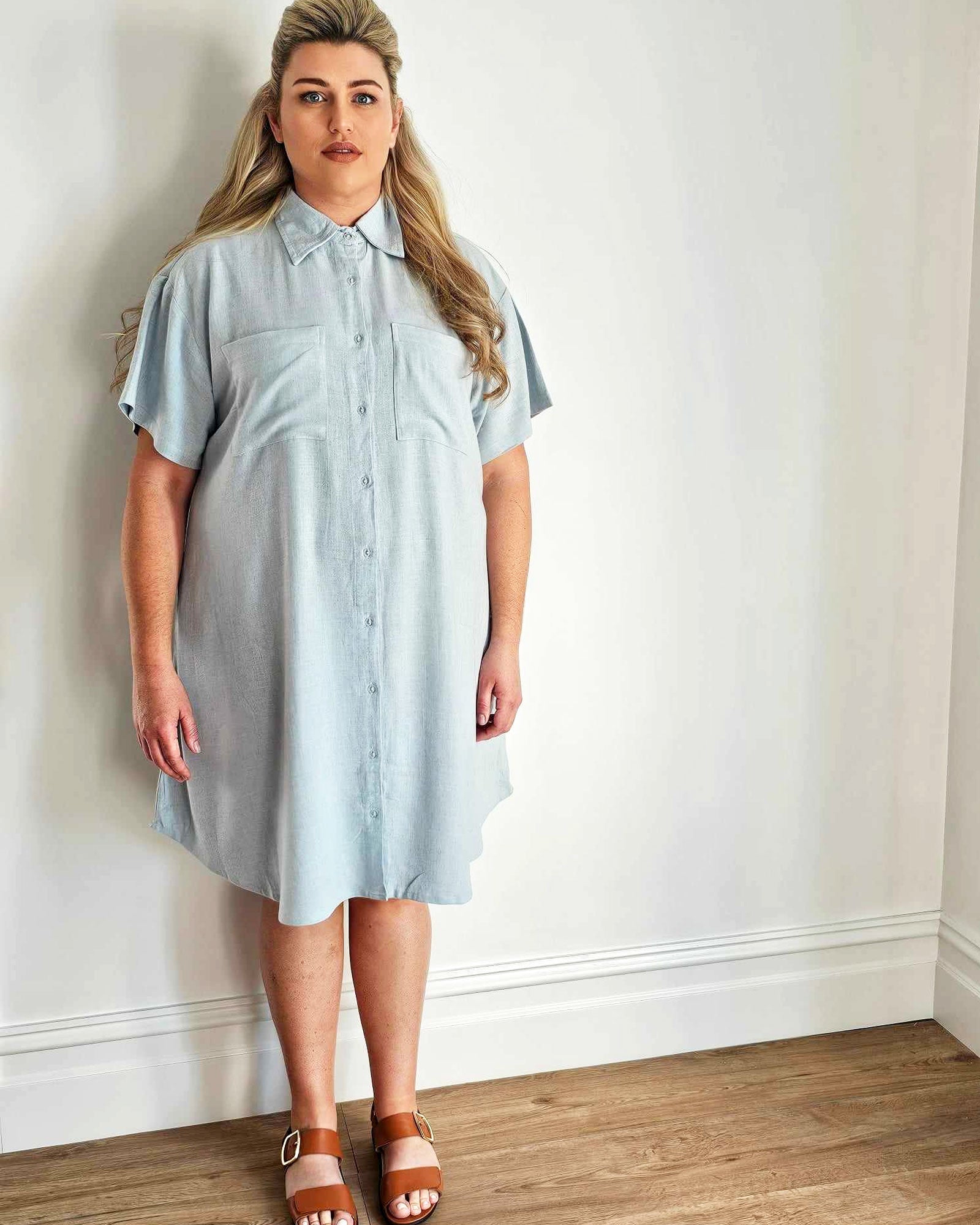 Girlfriend Shirt Dress // Sky Blue