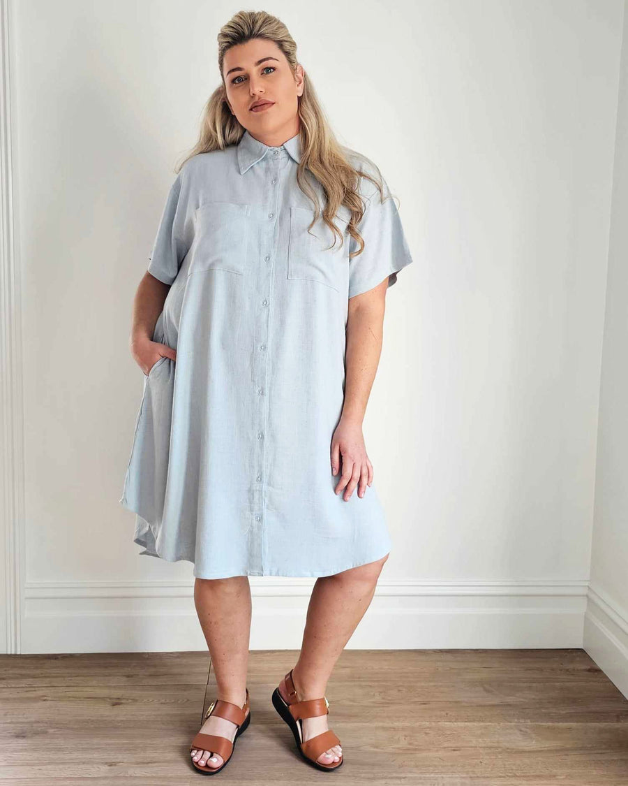 Girlfriend Shirt Dress // Sky Blue