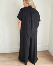 Palazzo Wide Leg Pants // Black - EXTENDED SIZING