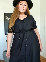 Greta Shirt Dress // Black