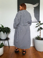 Kimono Duster // Gingham B&W