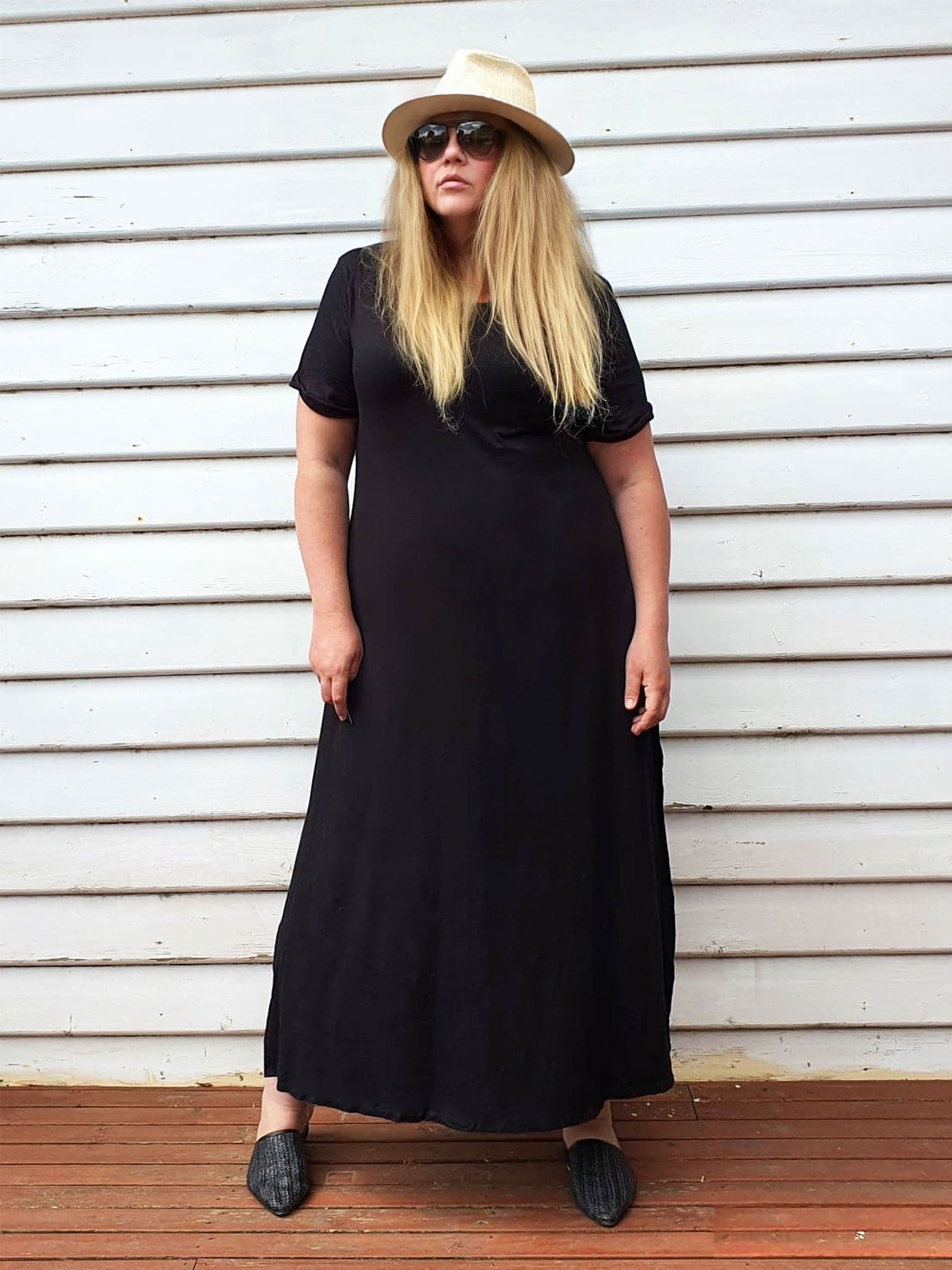 EveryDay T Shirt Maxi Dress Black Selling Out Quickly Hope and Harvest