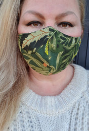 Face Mask - Lotus Print- Custom Printed- Hand Made