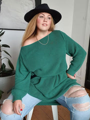 Agnes Midi Length Sweater Dress //  Emerald Green